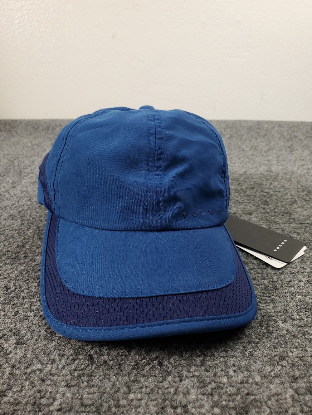 Volvo Fast Dry Hat Cap Spellout Adjustable Strap Back Blue Performance Golf NEW